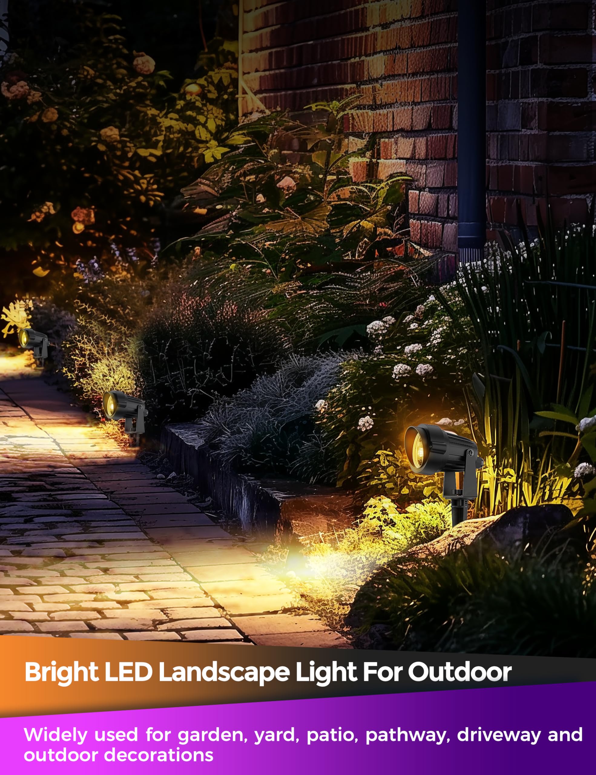 Low Voltage Landscape Lighting, Dusk to Dawn Outdoor Lighting, 20W